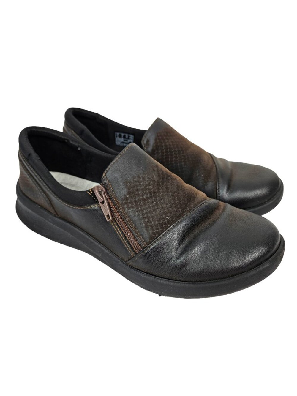 Cloudsteppers by Clarks Brown Leather Side Zip Sneaker 6